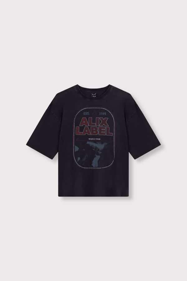 Vintage zwart Alix The Label t-shirt met World Tour grafische print
