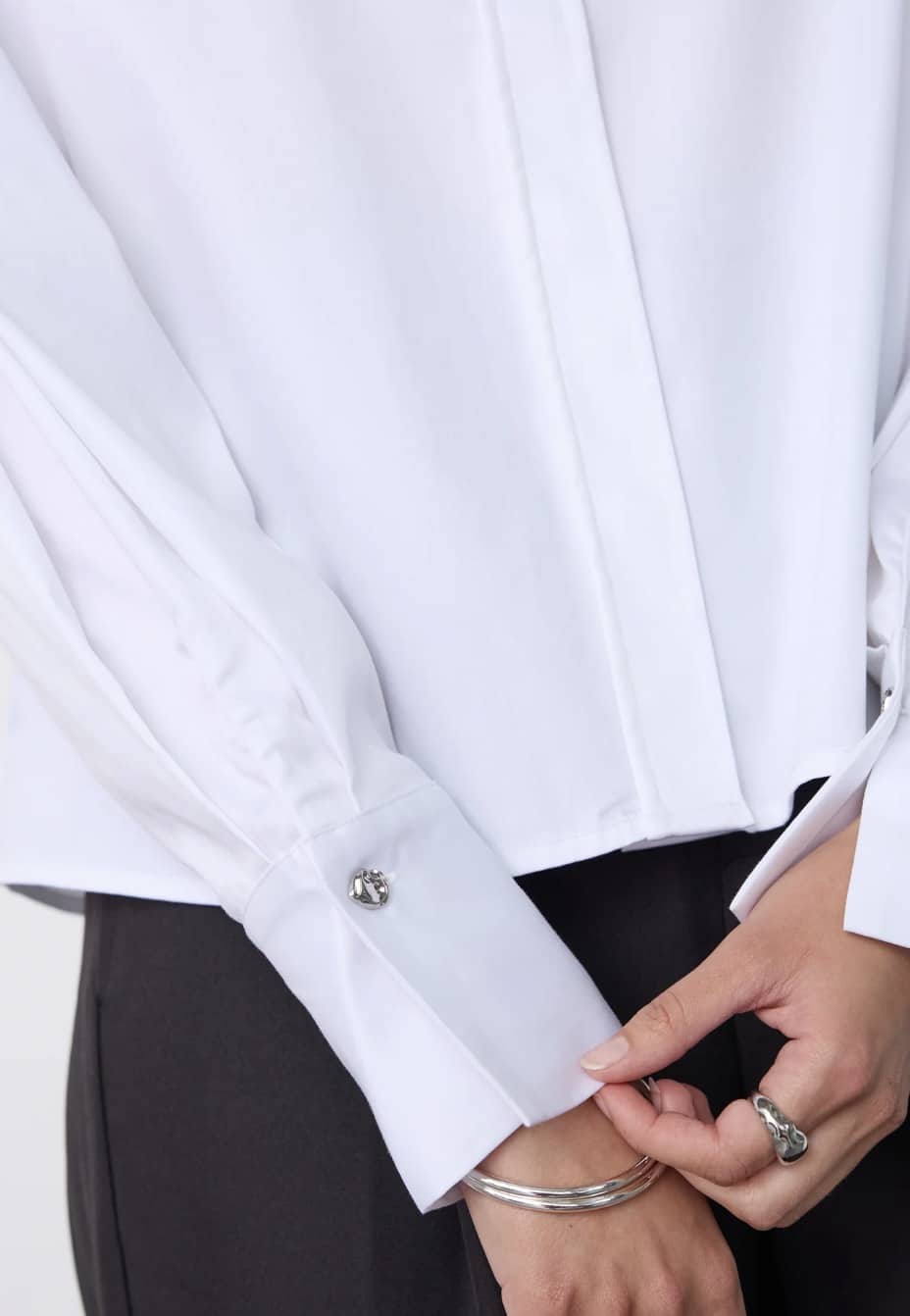 DaliaCC Sleeve Pleat Shirt White - Afbeelding 3